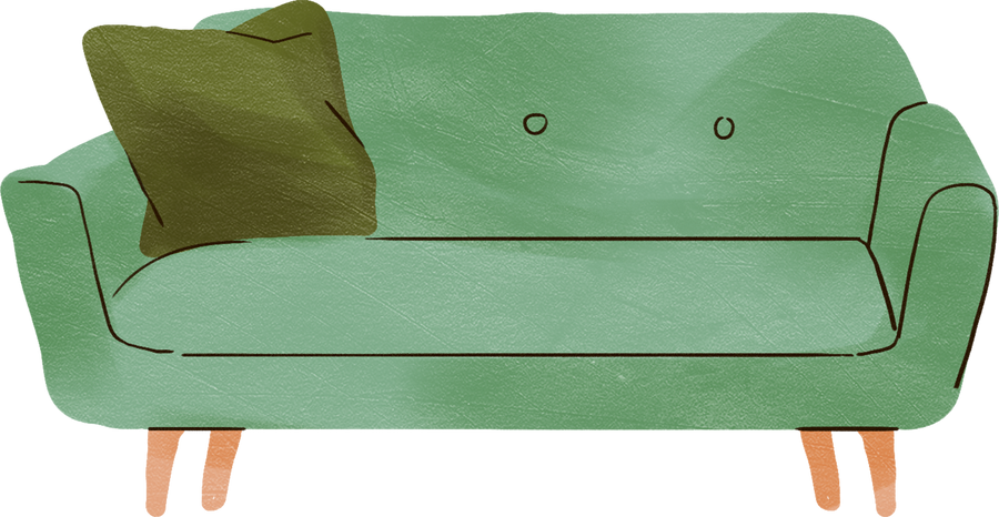Textured Handdrawn Loose Sofa with Pillow
